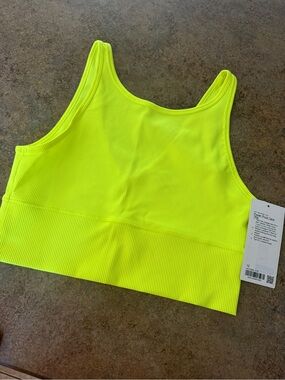lululemon athletica Neon Yellow Ribbed Sports Bra